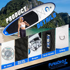 FunWater Stand Up Paddle Board Ultra-Light Inflatable Paddleboard with SUP Accessories for Adults & Youth of All Skill Levels