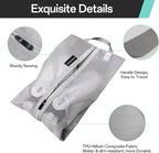 Travel Shoe Bags, Water Resistant TPU Mesh with Zipper, Travel Essentials for Men & Women (Grey, 1 Set)