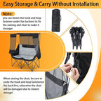 Double Camping Chair with Canopy Shade Oversized 2 Person Camping Sofa Fully Padded Folding Loveseat with Cup Hold and Storage Bag Sturdy for Lawn Beach Fall Outdoor Activities(Black)
