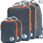 Cipway - 5 Set Compression Packing Cubes for Travel, Ultralight Packing Organizers for Luggage Suitcase & Backpack (Grey), L