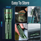 Rechargeable Flashlights High Lumens, G1000 Super Bright Flash Light, Small Zoomable LED Flashlight with 3 Lighting Modes, Portable Tactical Flashlight for Camping Essentials (Battery Included)-Green