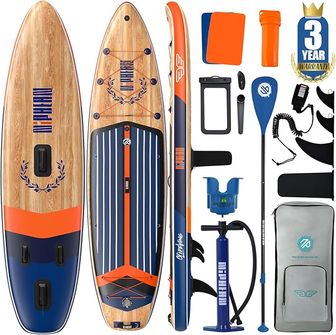 Niphean (Extra Large) Inflatable Paddle Board, SUP for 2+1 People/Family, Stand Up Paddle Board with (Beginner Friendly) StabilTrac Fin, Waterproof Phone Pouch, Paddle Boards for Adults, Gift Ideas