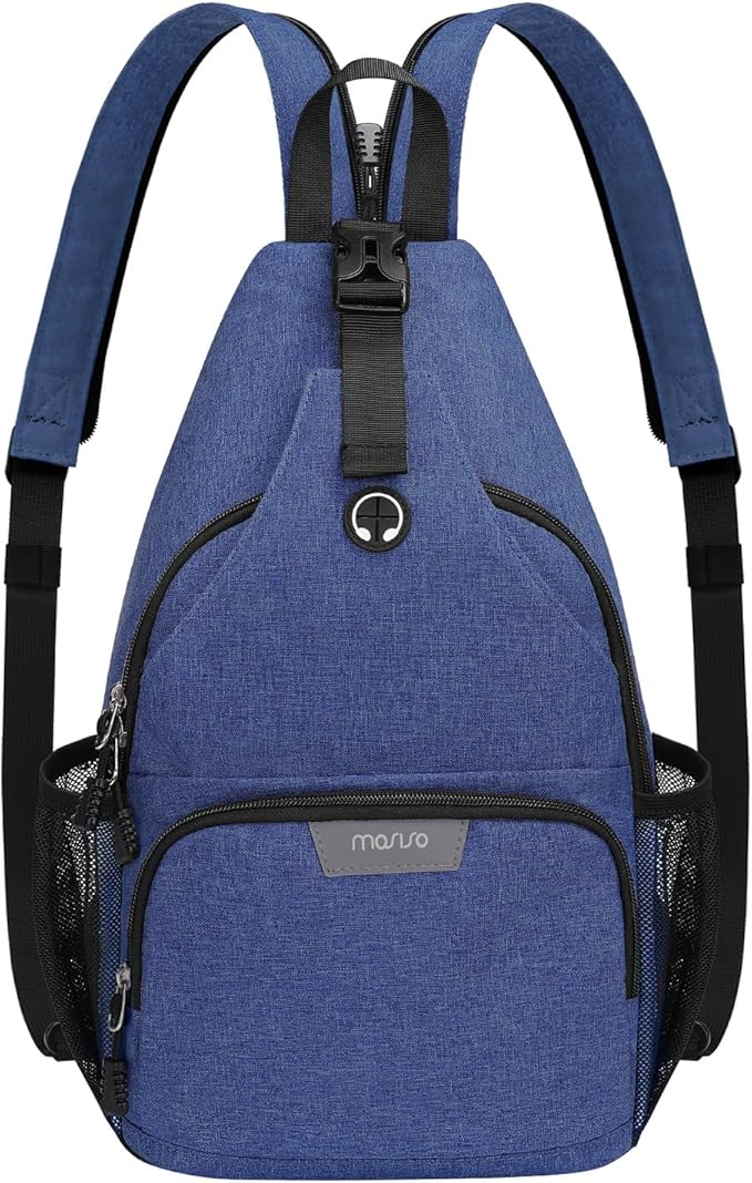 MOSISO Sling Backpack Travel Hiking Daypack, Crossbody Convertible Sling Bag with Front Pocket One Shoulder Chest Bag