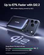 Baseus Picogo Qi2.2 25W Magsafe Portable Charger Power Bank 10000mAh 45W, with Built-in Cable USB-C Fast Charging Magnetic Battery Pack for iPhone 17/16/15/14/13/12 Pro Max/Pixel 10 Pro, Black