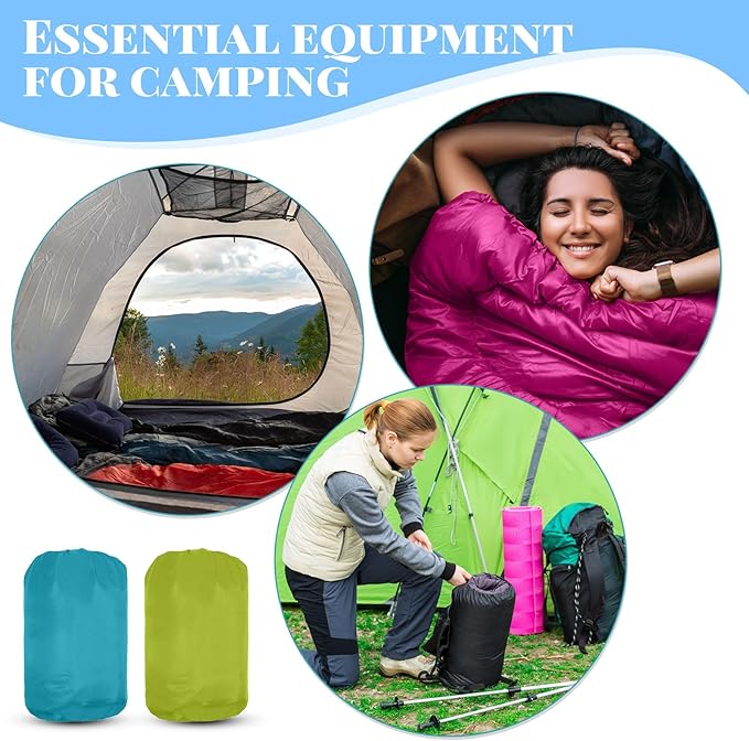 Macarrie 10 Pcs 0 Degree Camping Sleeping Bags Bulk for Adults Cold Weather 4 Season Warm Sleeping Bag with Compression Sack for Homeless Donation Shelter Emergency Hiking