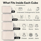 AMHARBOR Set of 6 Compression Packing Cubes for Travel - Space-Saving Luggage Organizers - Vacation Travel Essentials - Lightweight Accessories for Suitcase