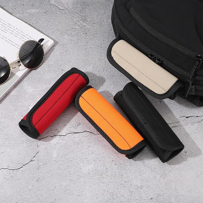 uxcell 3 Pcs Luggage Handle Wrap for Suitcase, Neoprene Handbag Grip Cover Protector Luggage Identifiers Suitcase Handle Wraps for Luggage Shopping Bag Travel Bags, Silver