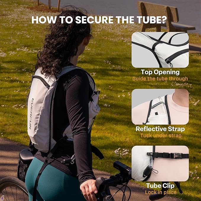 EVERFUN Hydration Backpack Running Vest Small Hiking Water Backpack with 1.5L Water Bladder for Women Men, Lightweight Reflective Dayhike Hydro Pack for Trail Running, Biking, Race, Marathons