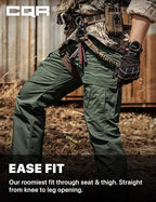 CQR Men's Tactical Pants, Water Resistant Ripstop Cargo Pants, Lightweight EDC Work Hiking Pants, Outdoor Apparel