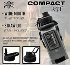 Iron Infidel Battle Bottle - 32 Oz Insulated Water Bottle with Straw Lid & Chug Cap, Stainless Steel Metal Tactical Flask with Rugged, Removable Sleeve for Keys & Phone or Wallet (Betsy Ross 1 Liter)