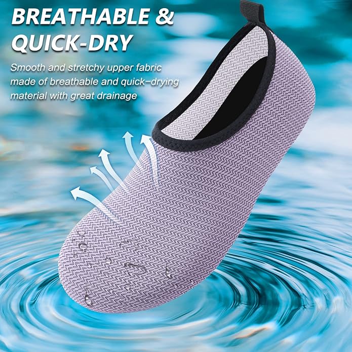 Deevike Water Shoes for Women Men Barefoot Quick-Dry Aqua Socks Slip-on for Beach Swim Surf Yoga Exercise