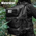 50L Military Tactical Backpack Large Day Backpack for Men Molle Army 3 Days Assault Pack Bug Out Bag Water Resistant and Heavy Duty Hiking Treeking Rucksack - Black