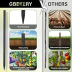 16 Inches Rebar Stakes(16pcs) Heavy Duty Straight Metal Ground Anchors with Chisel Point Ends for Timber,Concrete,Plant Support,Camping Tents,3/8 Inch Thickness Garden Stakes,Black