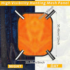 4 Pcs Blaze Orange Safety Panel with Reflective Strips, 12'' x 9'', High Visibility Hunting Mesh Tent Backpack Cover Safety Panel for Outdoors Field Hiking Camping Biking Traveling