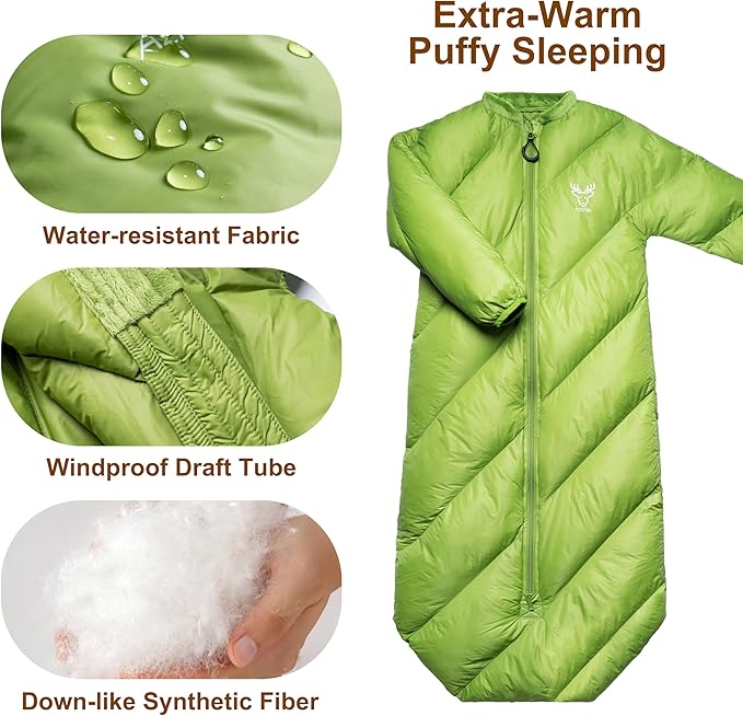 T40 Toddler Sleeping Bags Boys Girls | Ages 2-4 | Puffy Kids Sleeping Bag Camping Sleepovers |up to 46 in| Lightweight Compact Comfort for Indoor Outdoor Machine Washable