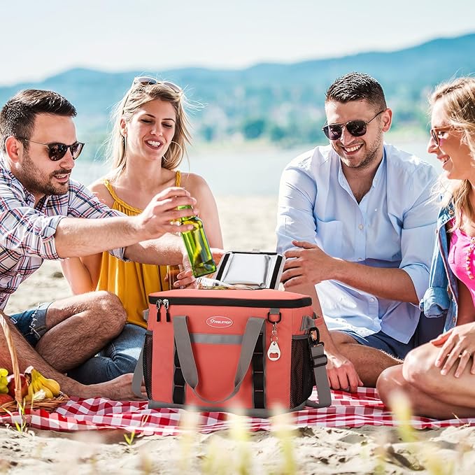 Maelstrom Collapsible Soft Cooler Bag, 24/30/60/75 Cans Beach Cooler, Ice Chest, Leakproof & Portable for Beach, Camping, Road Trips & Grocery Shopping