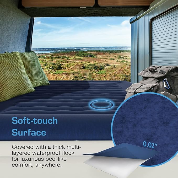 Active Era Luxury Twin Size Air Mattress (Single) - Elevated Inflatable Twin Air Bed, Electric Built-in Pump, Raised Pillow & Structured I-Beam Technology, Height 21" (Inc Pillow)