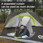 CAMPROS CP Tent 8 Person Camping Tents, Waterproof Windproof Family Tent with Top Rainfly, Large Mesh Windows, Double Layer, Easy Set Up, Portable with Carry Bag, for All Seasons