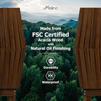 Melino Wooden Folding Outdoor Side Table, FSC Certified Acacia Weatherproof Side Tables, Wood Folding Small Table for Outdoor, Patio, Porch, Pool, Backyard, Garden, Balcony and Deck - Chestnut