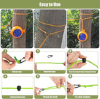 Portable Travel Clothesline Cord, Caudblor Adjustable 33ft Camping Clothes line, Laundry Drying Rope for Hotel Trip, Cruise, Outdoor/Indoor, with 12Pcs Stoppers, Windproof Clothespins