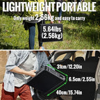 GARLLEN 2ft Folding Camping Table, 3 Adjustable Height Lightweight Picnic Table, Portable Aluminum Grill Table for Outdoor, Camping, Grill, Threaded Install, 23.6" L x 15.7" W, Black