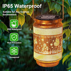 2 Pack Butterfly Solar Lanterns Outdoor Waterproof Garden Decor, Birthday Gifts for Women Mom Grandma, Metal Hanging Solar Lights for Outside Yard Patio Pathway Backyard Porch