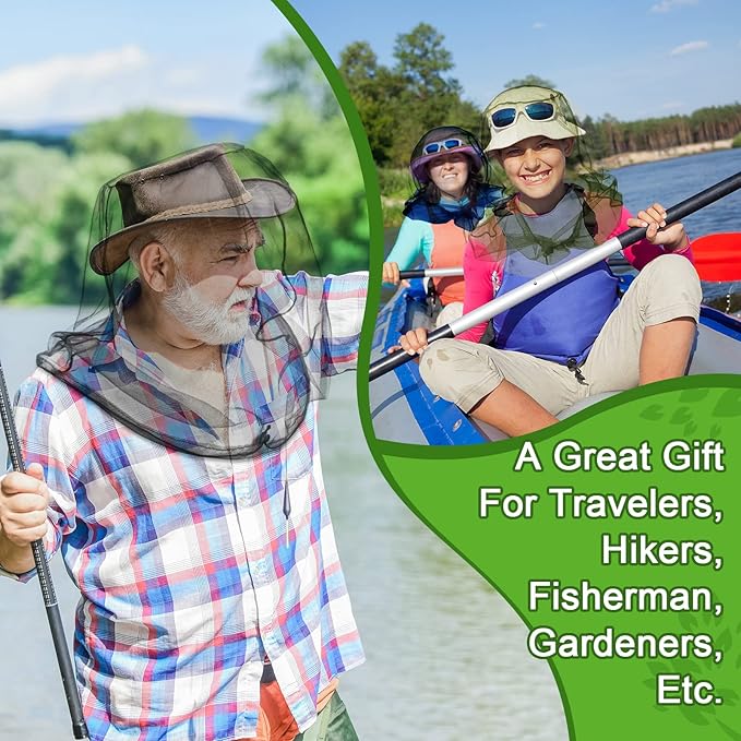 HESTYA 4 Pack Mosquito Head Net Face Mesh Protecting Net for Outdoor Hiking Camping Climbing Mosquito Fly Insects Preventing(Stylish Colors)