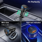 USB C Car Charger 5Pack, 3-Port 93W Dual PD USB-C & USB-A Fast Charging Cigarette Lighter USB Charger for Samsung S25 S24, Car Phone Adapter Accessories for iPhone 17/Air/16/15 Pro Max, Pixel