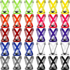 Macarrie 30 Pcs Reflective Running Vest Multicolor Adjustable High Visible Reflective Vests for Men Women Bulk Night Running Walking Jogging Cycling Outdoor Activity