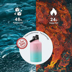 BUZIO Vacuum Insulated Stainless Steel Water Bottle 64oz (Cold for 48 Hrs/Hot for 24 Hrs) BPA Free Double Wall Travel Mug/Flask for Outdoor Sports Hiking, Cycling, Cam,Camping, Running, Bubble Gum