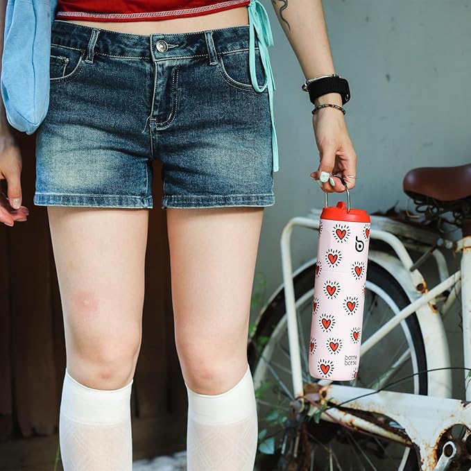 BOTTLE BOTTLE Insulated Water Bottle 24oz with Straw Lid and Handle for Sports Travel Gym Stainless Steel Water Bottles Double-Wall Vacuum Metal Leak Proof BPA-Free