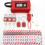 SAFBY 4-in-1 Lockout Tagout (Loto) Kit–Complete OSHA Safety Group Lock Out Hasps, Tag Out for Kits Station Electrical (4 Kits in 1)