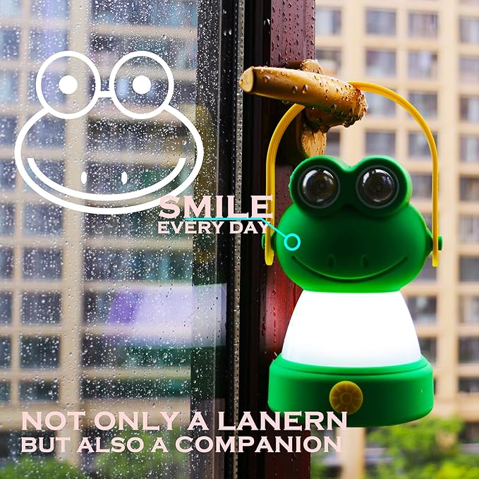 Outdoor Equipment LED Camping Lantern & Headlamp Set for Kids, FANT.LUX Battery Powered Night Light for Emergency, Hurricane, Lightweight Tent Lamp for Children (Frog Set)