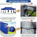 COBIZI 10x20 Pop up Canopy Tent 10x20 Canopy with 6 Sidewalls Waterproof Heavy Duty Commercial Canopy Tent for Parties Outdoor Garden Gazebo, Carry Bag with Wheel(10x20ft, Dark Blue)