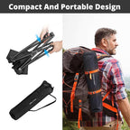 TRIPLE TREE 2 Pack Camping Stool, 13.8 Inch Portable Folding Stool for Outdoor Walking Hiking Fishing 400 LBS Capacity with Carry Bag, Black