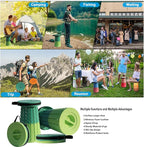 ALEVMOOM Upgraded 19.7" Portable Collapsible Folding Stool Retractable Telescoping Foldable Stool for Adults Heavy Duty Camping Sturdy with Max Load Capacity 1000lbs for Outdoor Fishing Hiking BBQ