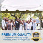 Party Tents Direct 15'x15' Weekender Standard Canopy Pole Tent - Easy Up Canopy Tent with 50 Person Capacity - Outdoor Canopies for Parties, Weddings, & Events (White)