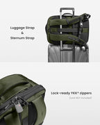 tomtoc Travel Backpack 28L, TSA Friendly Flight Approved Carry-on Luggage, Personal Item Travel Bag, Water-Resistant Lightweight Business Rucksack, Durable Bag Fits 16 Inch Laptop