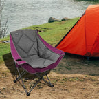 Folding Camping Chair,Oversized Portable Camping Chair with Cup Holder,Heavy Duty Padded Lawn Chair for Camping, Tailgates, Beach, and Sports