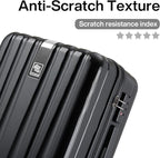 Hanke 14 Inch Underseat Carry On Luggage with Wheels Hard Shell Suitcases Carry On Bag Lightweight Small Mini Suitcase Tsa Luggage for Travel.（Jet Black）