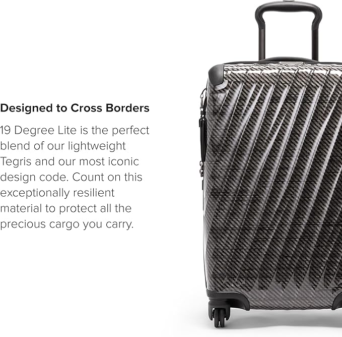 TUMI - 19 Degree Lite 4 Wheel Luggage - Lightweight and Highly Durable, Modern Contour, Hard Shell Men's and Women's Suitcase - 21.75" International Carry-On, Black Graphite