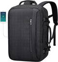 PIJUSHI Travel Backpack for Women Men Expandable Carry on Luggage Backpack Airline Approved Personal Item Laptop Bag(PE034 Black)