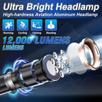 Led Headlamp Rechargeable, Super Bright Headlights for Head, Motion Sensor Head lamp, 3 Modes USB-C IPX7 Waterproof Head Flashlight for Adults, Rechargeable Headlamps for Camping Hiking Hard Hat