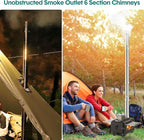 Gaomon Outdoor Portable Wood Stove, Tent Stove,Wood Burning Stove for Camping,Cast Iron Wood Stove,Tent Heaters for Camping, Includes Chimney Pipes ans View Glass,Ice-fishing, Cookout, Hiking, Travel