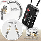 TSA Approved Luggage Lock with Alert Indicator, 4-Digit Resettable Combination, Durable Zinc Alloy Travel Lock for Suitcase, Backpack, Toolbox, Locker, All-Purpose, keyless – Black (1 Pack)