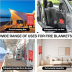 Home Emergency Fire Blankets 40“ x 40” Fiberglass Fire Blankets Essential Emergency Fire Blankets for Home and Kitchen 2 Packs