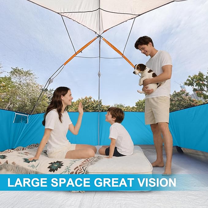 CAMPROS CP Tent 8 Person Camping Tents, Waterproof Windproof Family Tent with Top Rainfly, Large Mesh Windows, Double Layer, Easy Set Up, Portable with Carry Bag, for All Seasons