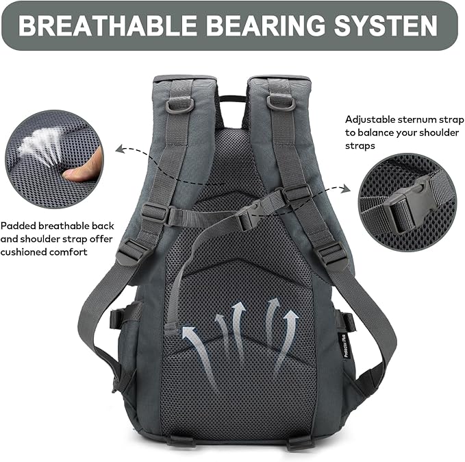 25L Hiking Backpack Small Tactical Backpack Daypack Camping Trekking Hunting Molle Pack for Men Women, Grey