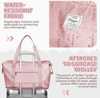 Travel Duffel Bag, Sports Tote Gym Bag, Shoulder Weekender Overnight Bag for Women