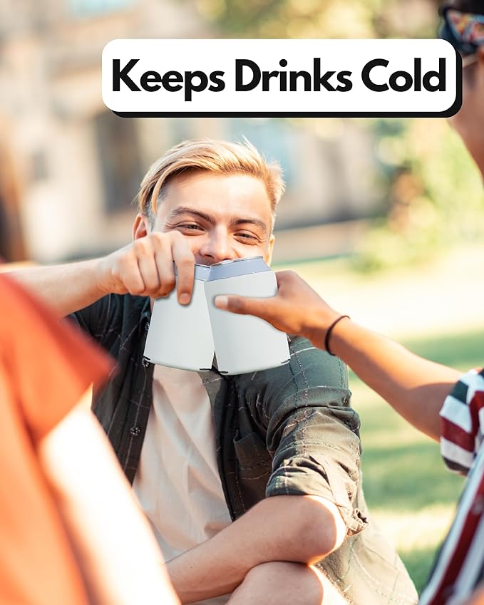 PartyPrints 100 Pack White Blank Can Cooler Sleeves, Customizable Bulk Sublimation Insulated Foam for Beer, Collapsible Plain Drink Holder, Cold Soda Insulator, 12oz Regular, 16oz Tall Cans
